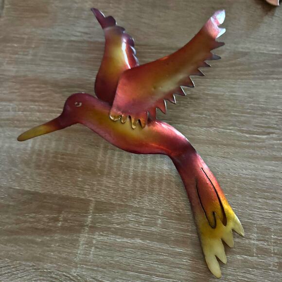 Made in Mexico Metal Wall Art | Hummingbird & Butterfly Trio | Rustic Garden - Picture 9 of 11